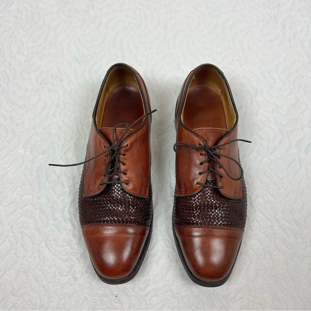 Allen Edmonds Lauderdale Shoes Men Size 10 D Leather Dress Cap-Toe Oxford Lace